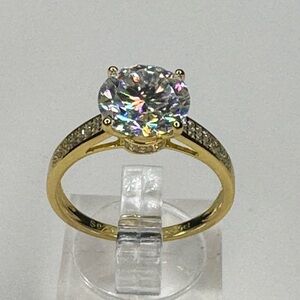 MOISSANITE 2 Carat Round Stone Set In 18K Gold
